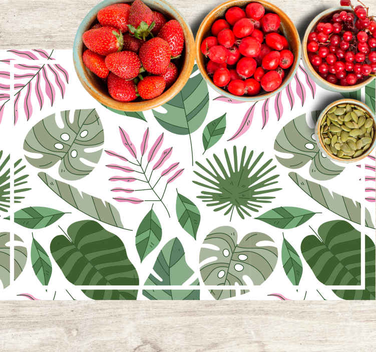 Mantel individual elegante Plantas de jardín minimalista tropical - TenVinilo