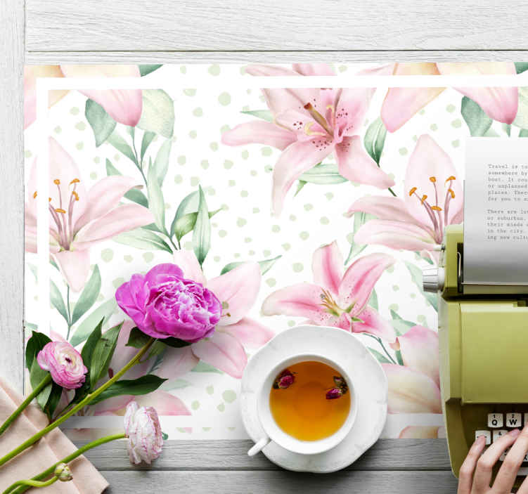 Individuais de mesa originais arranjo floral de lírios - TenStickers