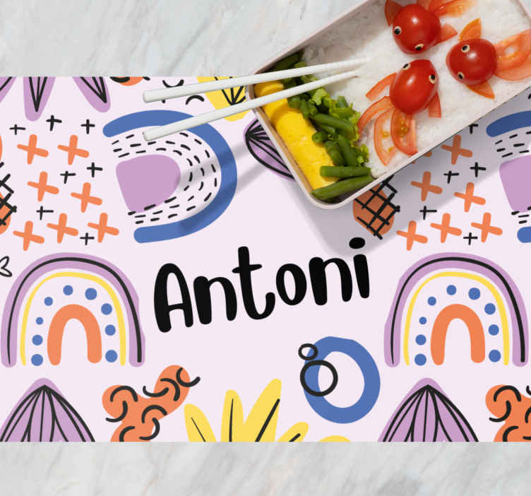 Children placemats with colorful rainbow designs - TenStickers