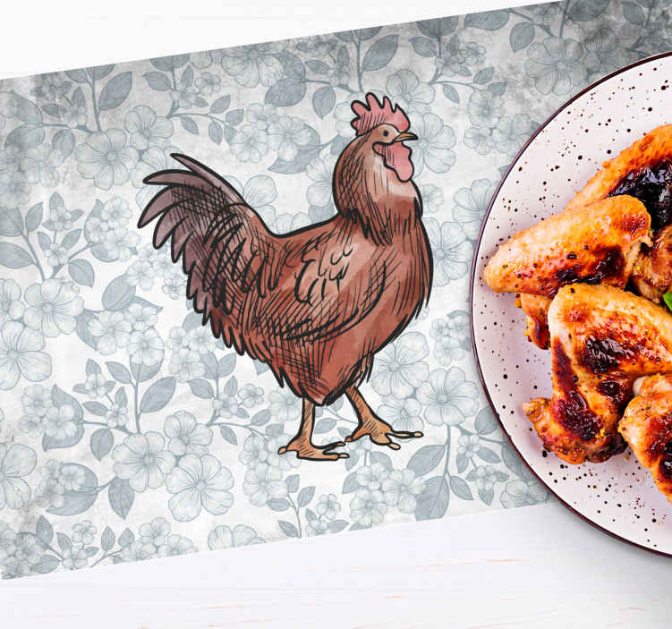 Original placemats rustic chicken design - TenStickers
