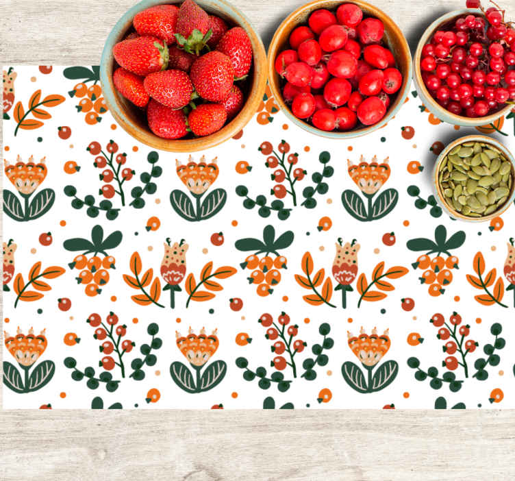 Individuais de mesa originais arranjo botânico com folhagens - TenStickers