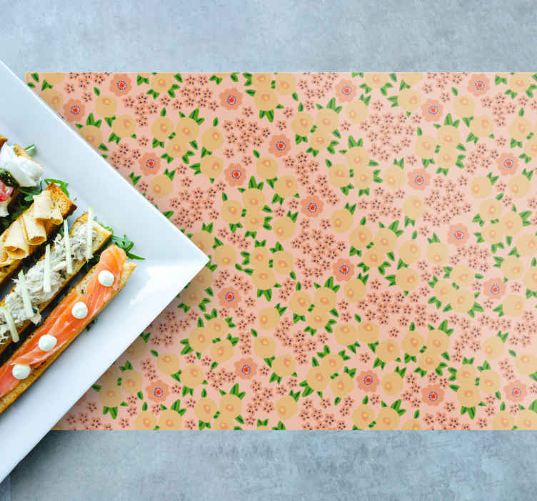 Floral pattern in peach tones modern placemats TenStickers