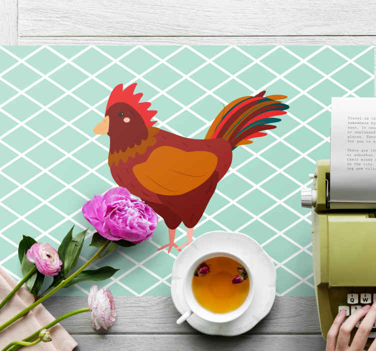 Originele placemat met charmante haan illustratie - TenStickers
