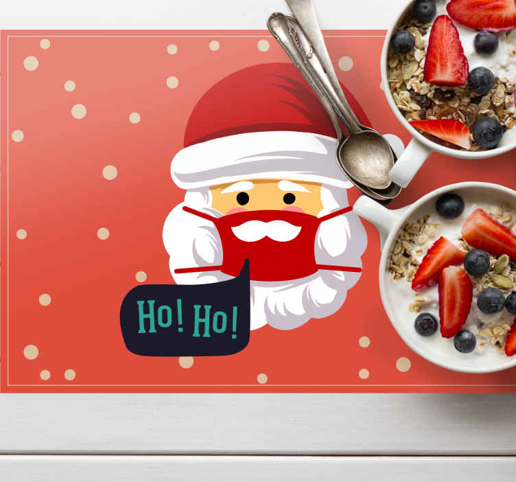 Christmas placemats with santa claus joy - TenStickers