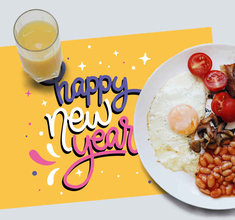 Christmas placemats with joyful new year design - TenStickers