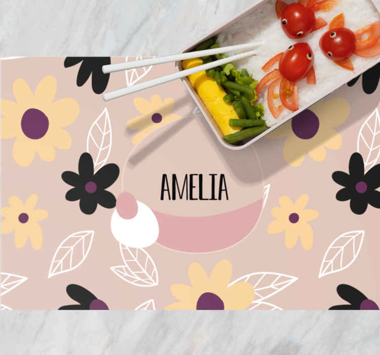 Children placemats customized botanical design - TenStickers