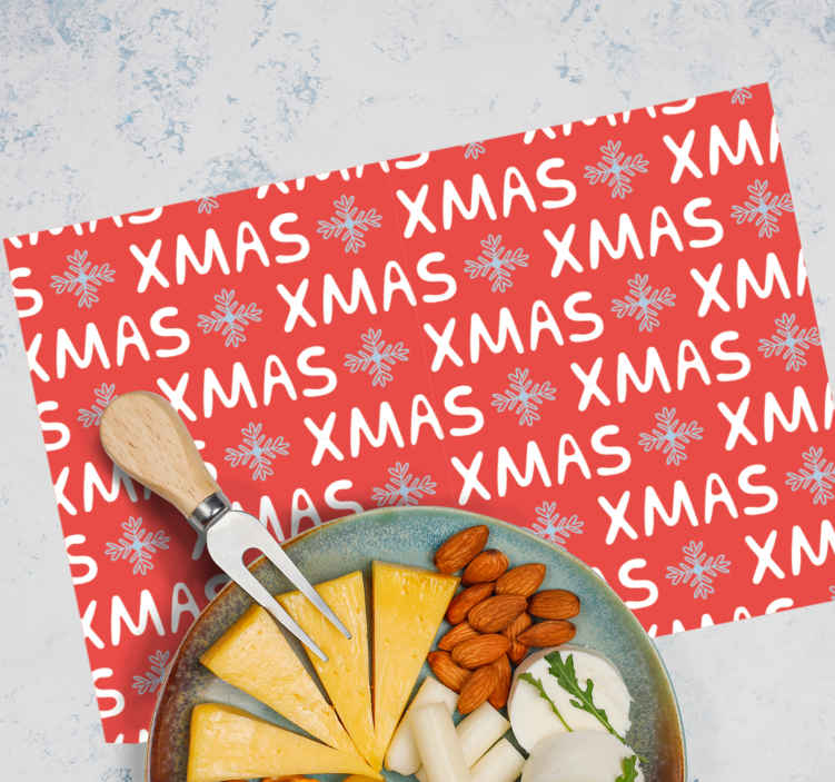 Christmas placemats festive red holiday design - TenStickers