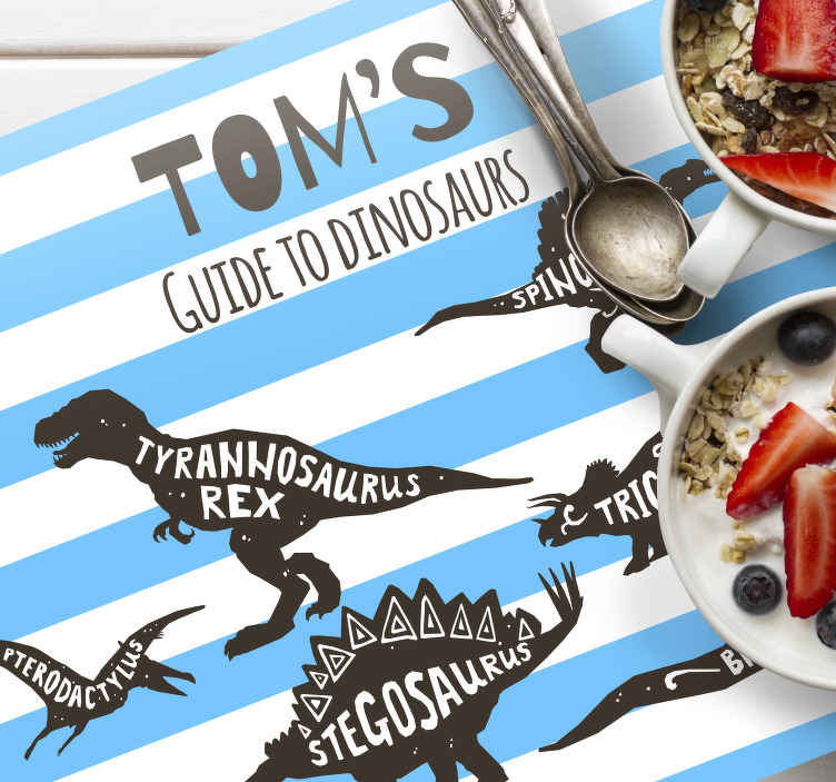 Individuais de mesa com nome Dinossauros com nomes - TenStickers