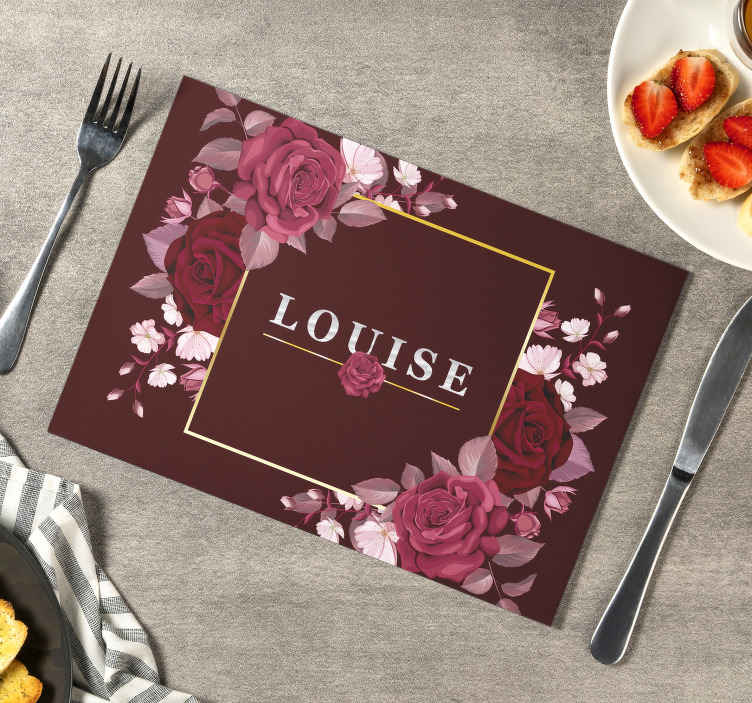 Gül adı placemats ile özelleştirilebilir - TenStickers