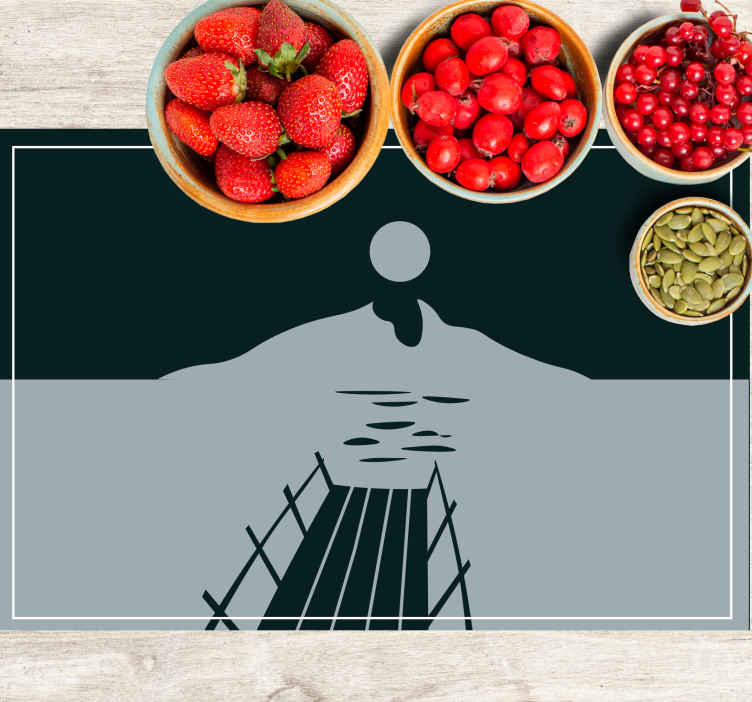 Modern placemats bridge over water design - TenStickers