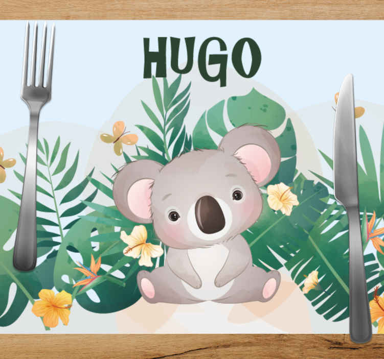 Set de table design pour enfant Koala mignon garçon - TenStickers