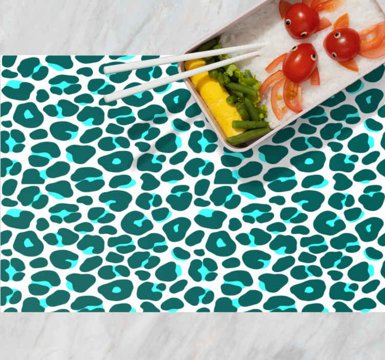 Blue and black neon leopard skin placemats TenStickers