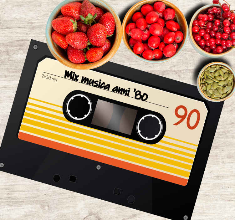 Tovagliette per cassette mix totalmente anni '80