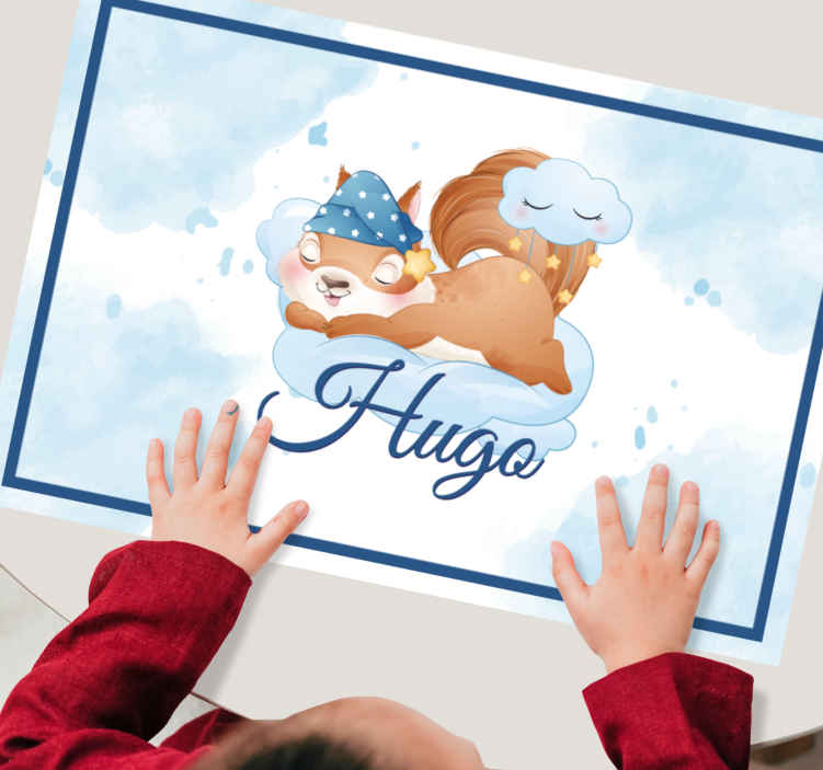 Mantel individual infantil ardilla en nube - TenVinilo