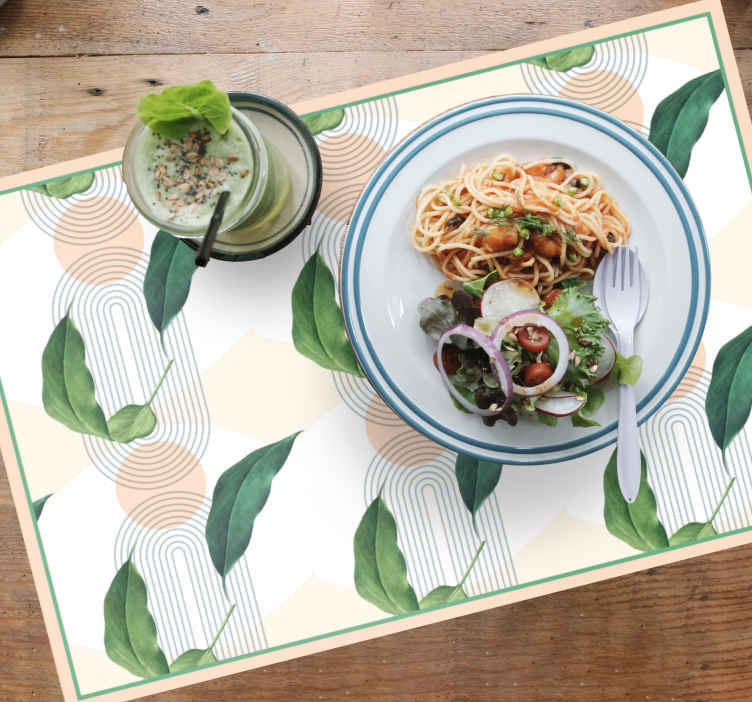 Modern placemats with abstract leaf designs - TenStickers