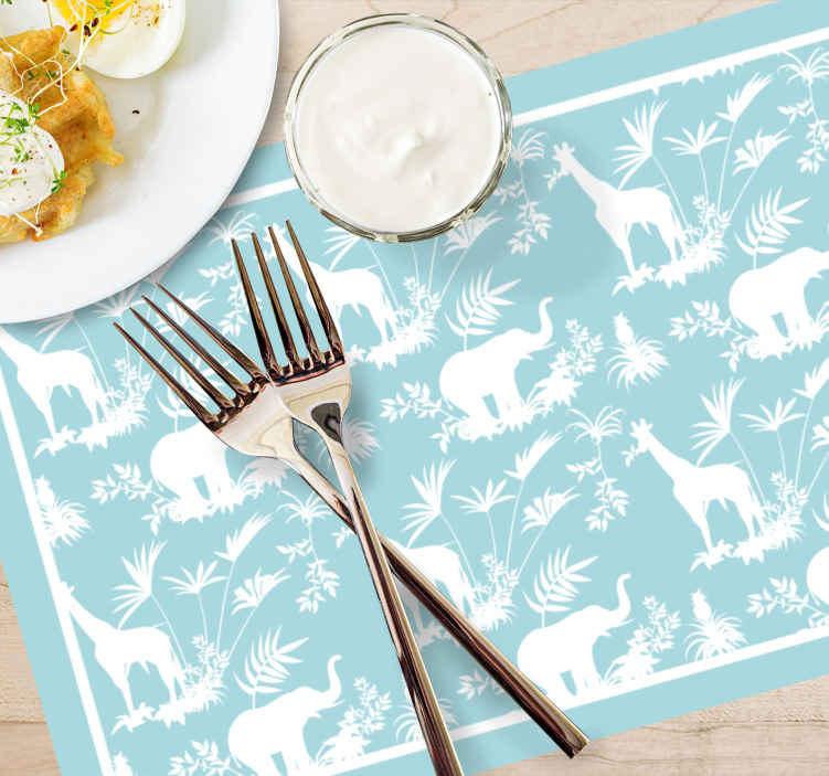 Jungle Toile vintage pattern Placemats TenStickers