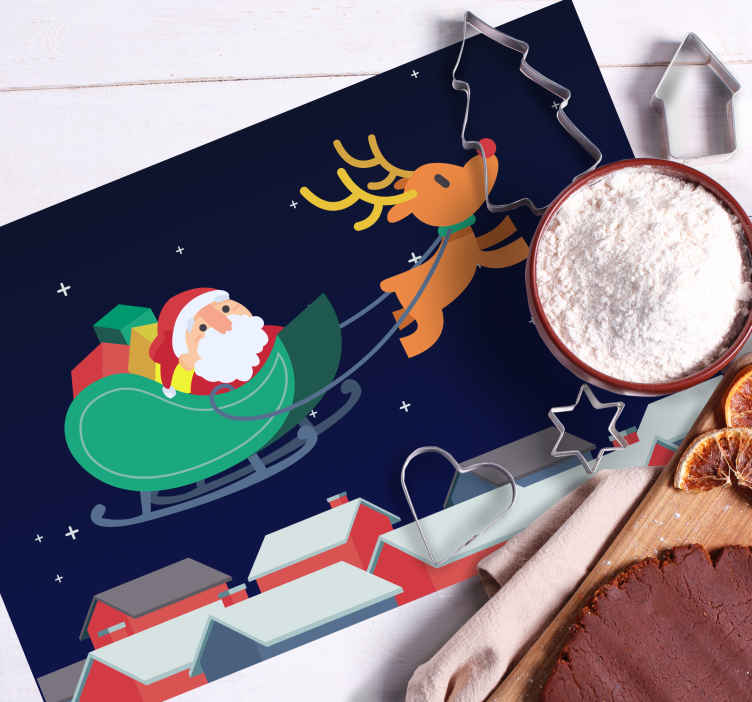 Santa's sleigh journey božični pogrinjek - TenStickers
