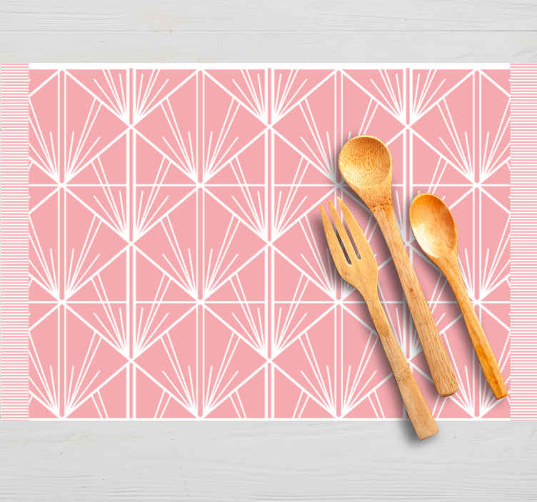 Moderne kunst pink og hvid deco dækkeservietter - TenStickers