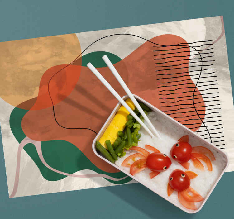 Modern placemat with colorful abstract designs - TenStickers