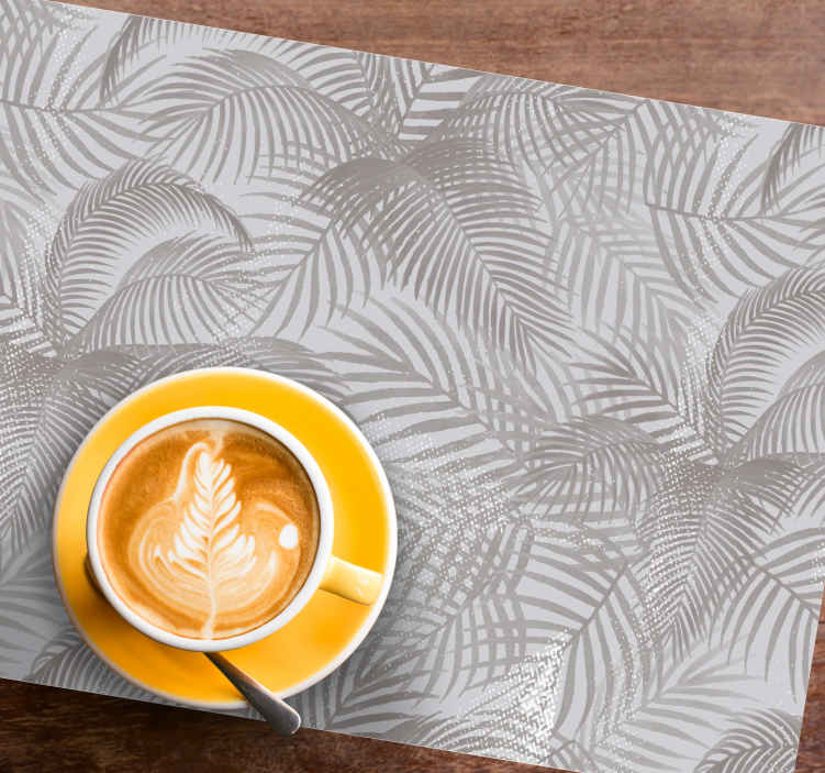 Gray 80's elegant botanical original placemats - TenStickers