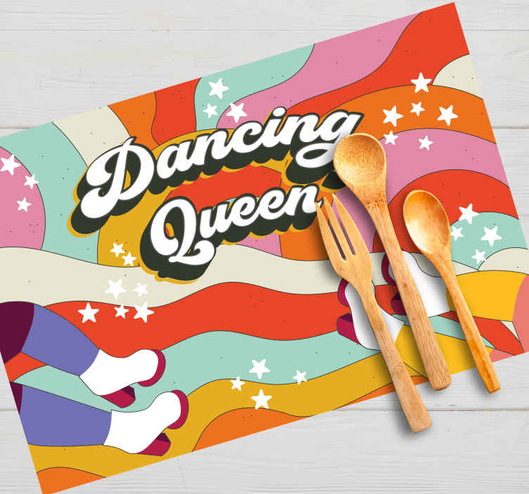 Individuais de mesa com texto pegadas alegres - TenStickers