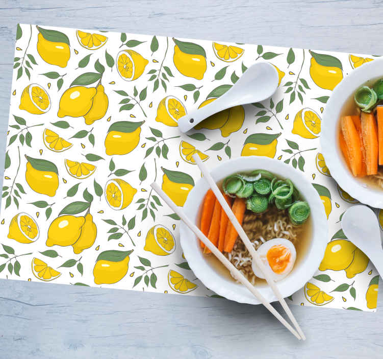 Individuais de mesa originais com estampa de limão vibrante - TenStickers