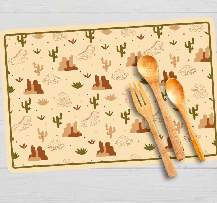 Individuais de mesa infantis tema animais do deserto - TenStickers
