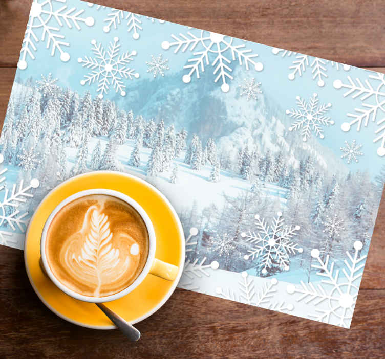 Christmas placemats snowflake winter design - TenStickers