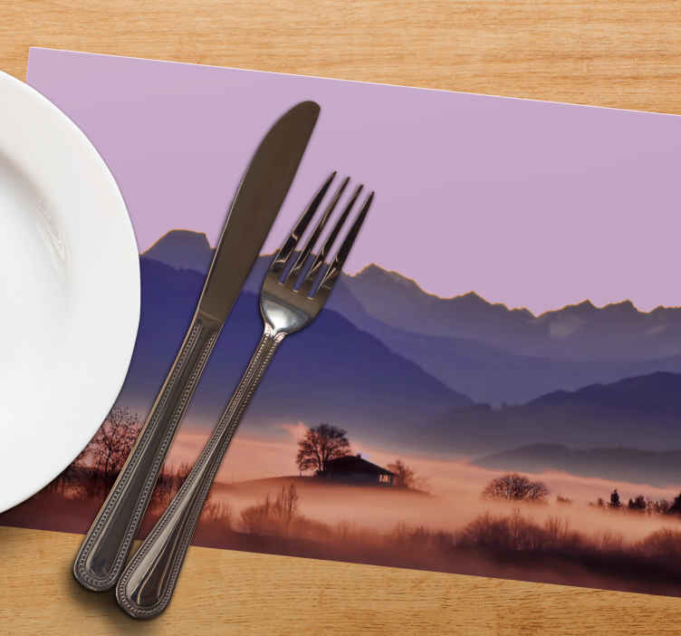 Modern placemat serene mountain landscape - TenStickers