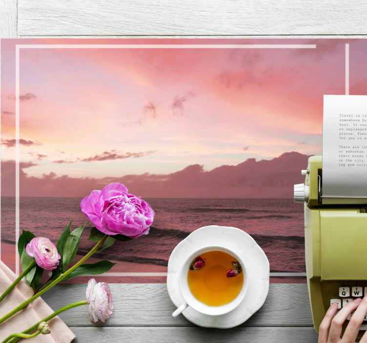 Modern placemats serene coastal sunset - TenStickers