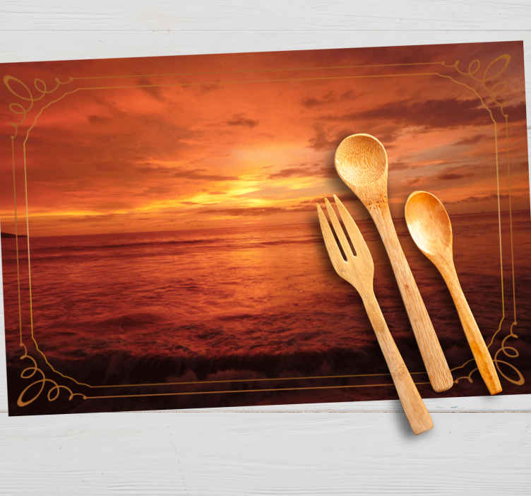Modern placemats twilight sea view - TenStickers