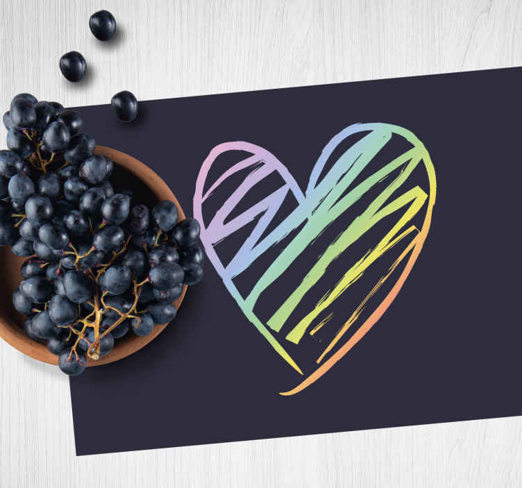 Individuais de mesa originais em forma de coração colorido - TenStickers