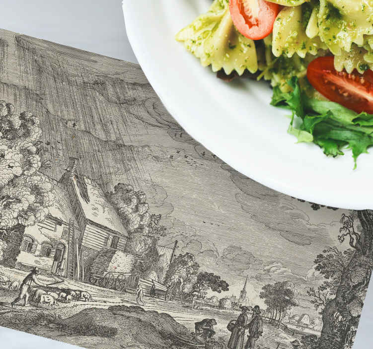 Individuais de mesa originais cena de paisagem vintage - TenStickers