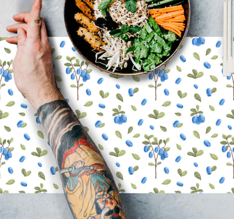 Tischset textur botanisches blau muster - TenStickers