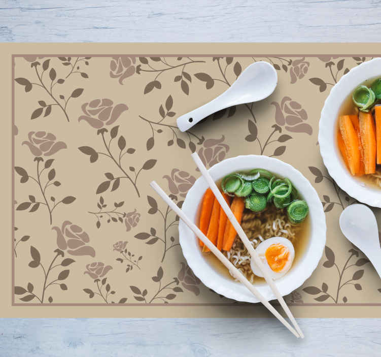 Textured placemats floral botanical design - TenStickers