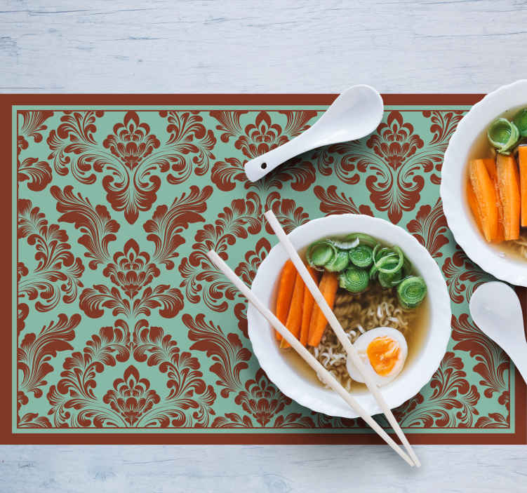 Textured placemats in elegant floral design - TenStickers
