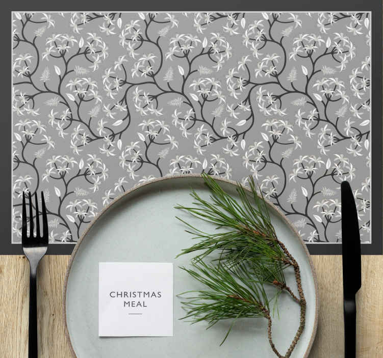Christmas placemats with floral branch design - TenStickers