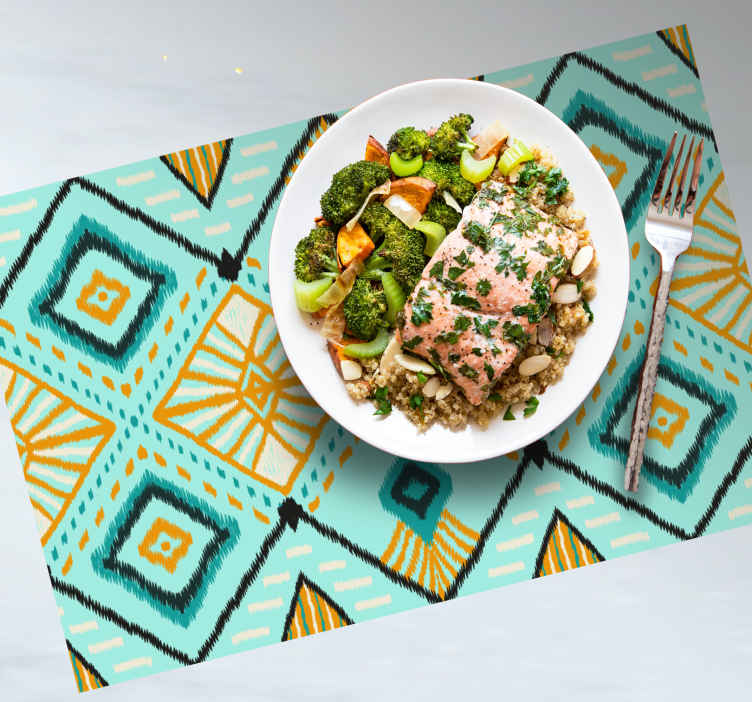 Houten placemat met abstract geometrisch motief - TenStickers