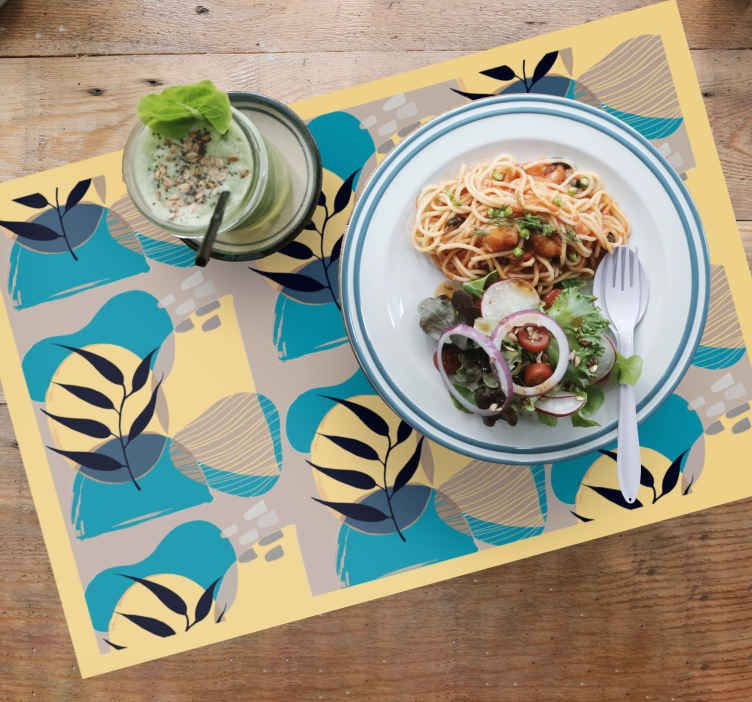 Modern placemat with trendy leaf designs - TenStickers