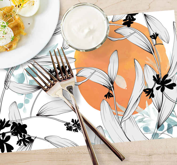 Glamourstyle floral concept original vinyl placemats TenStickers