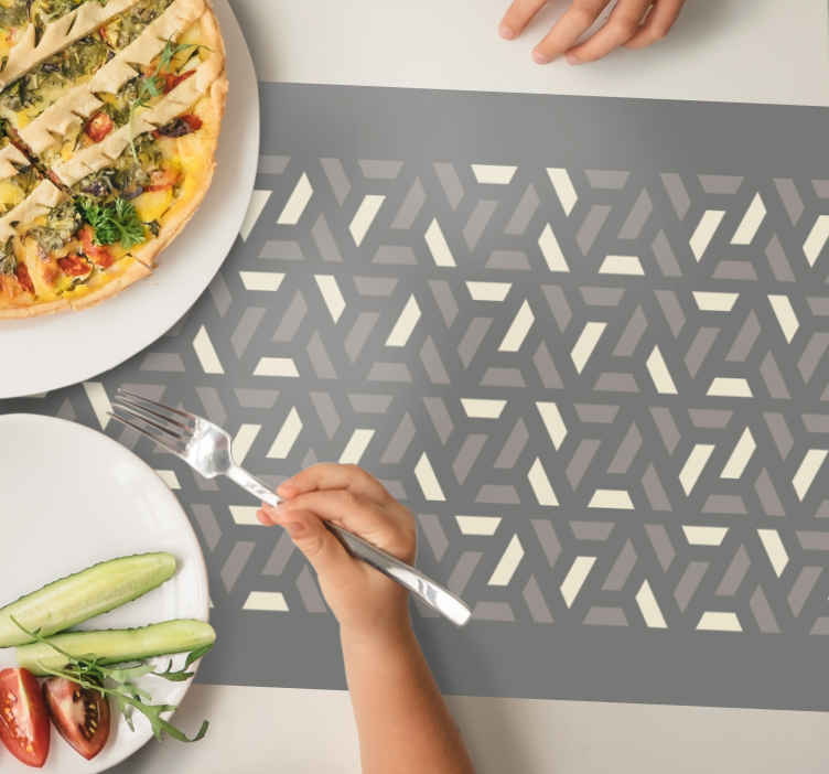 Geometric gray triangle pattern Placemats TenStickers