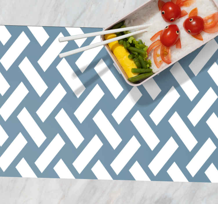 Geometric blue squared pattern placemats TenStickers