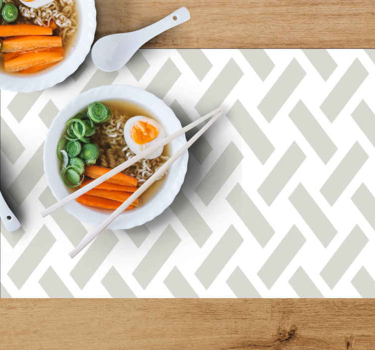 Geometric white squared pattern placemats TenStickers