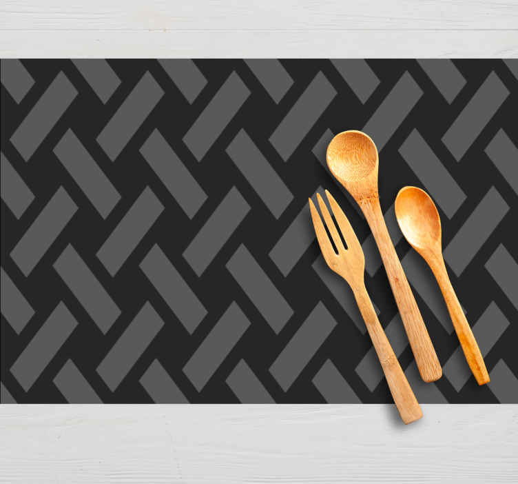 Geometric black squared pattern placemat TenStickers