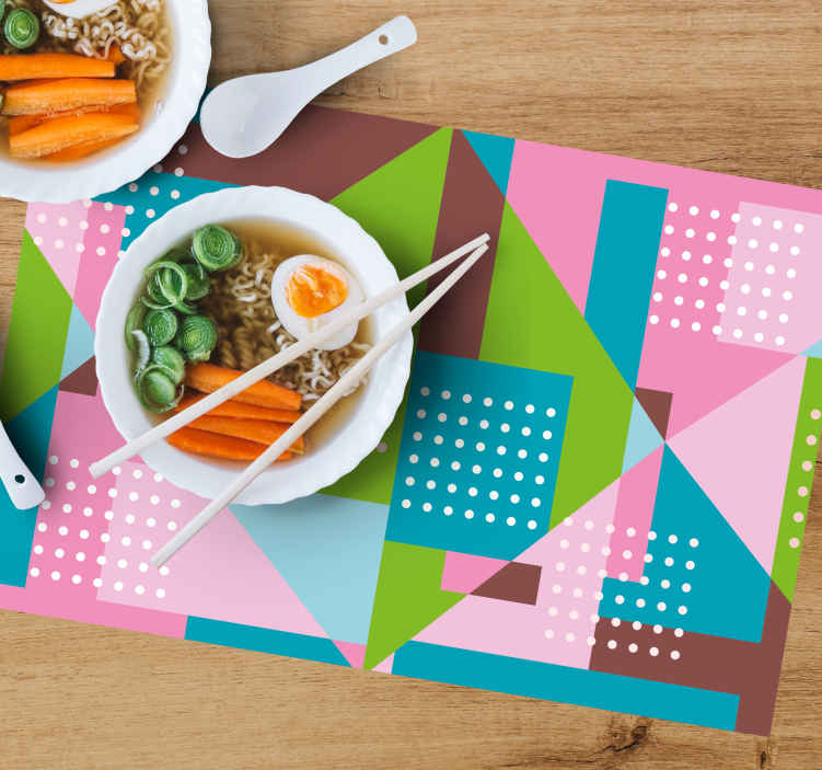 Modern placemat vibrant geometric design - TenStickers