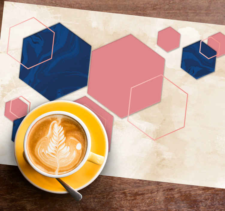 Modern placemats with hexagonal pattern design - TenStickers