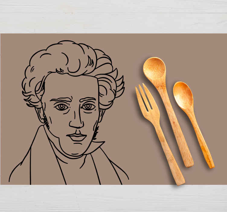 Tegning af søren kierkegaard citat dækkeservietter - TenStickers