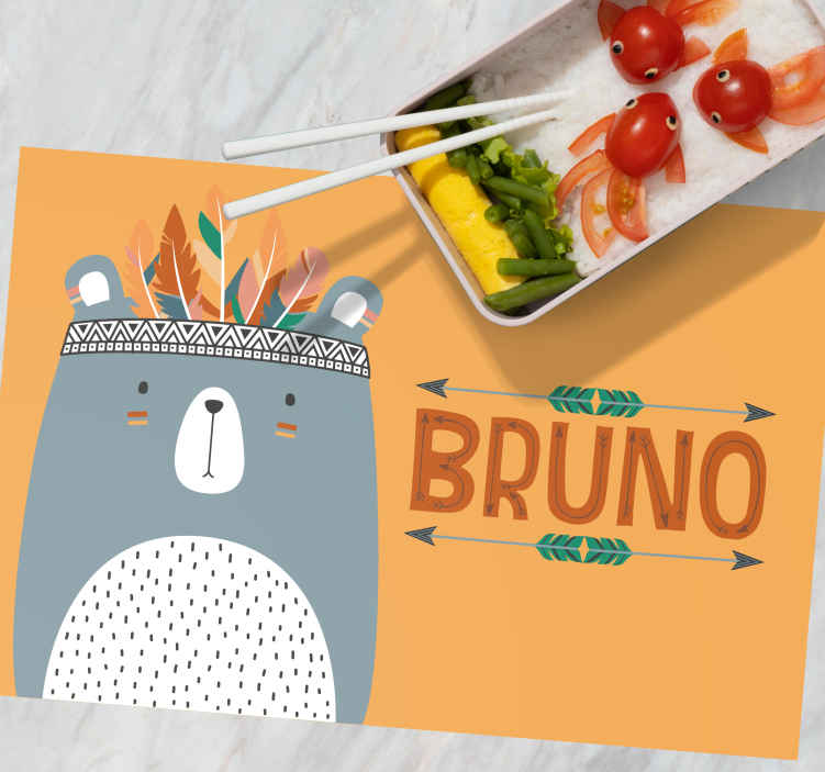 Children placemats cute bear illustration - TenStickers