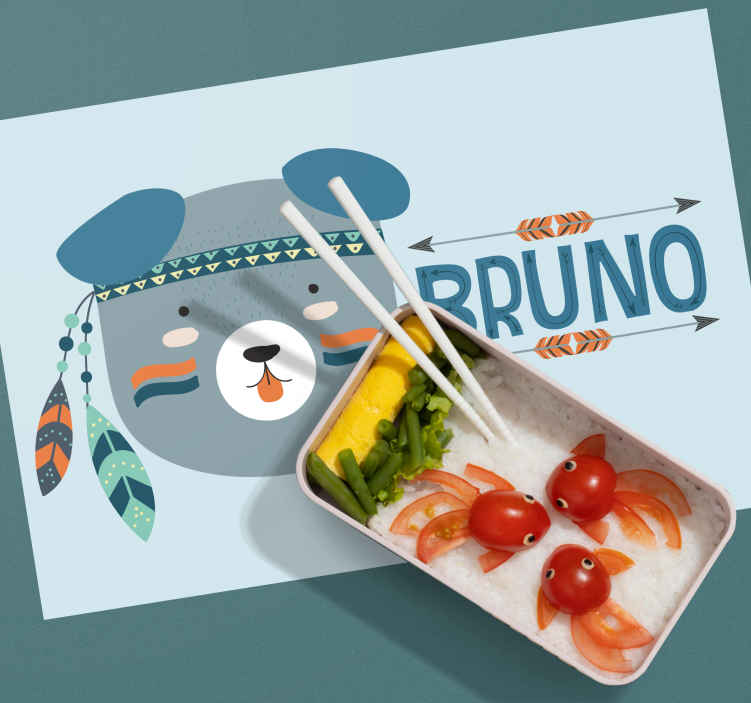 Children placemats cute bear head - TenStickers