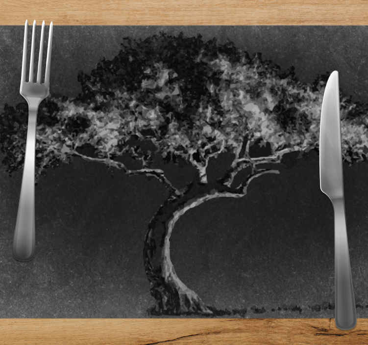 Placemat artistic tree silhouette - TenStickers